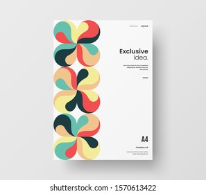 Amazing business presentation vector A4 vertical orientation front page mock up. Modern corporate report cover abstract geometric illustration design layout. Company identity brochure template.