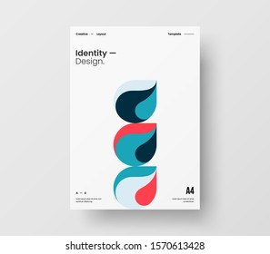 Amazing business presentation vector A4 vertical orientation front page mock up. Modern corporate report cover abstract geometric illustration design layout. Company identity brochure template.