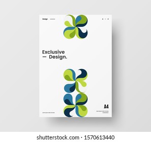 Amazing business presentation vector A4 vertical orientation front page mock up. Modern corporate report cover abstract geometric illustration design layout. Company identity brochure template.