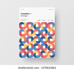 Amazing business presentation vector A4 vertical orientation front page mock up. Modern corporate report cover abstract geometric illustration design layout. Company identity brochure template.