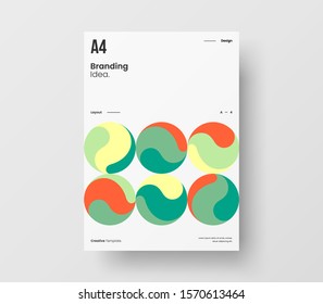 Amazing business presentation vector A4 vertical orientation front page mock up. Modern corporate report cover abstract geometric illustration design layout. Company identity brochure template.