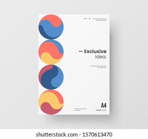 Amazing business presentation vector A4 vertical orientation front page mock up. Modern corporate report cover abstract geometric illustration design layout. Company identity brochure template.