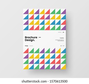 Amazing business presentation vector A4 vertical orientation front page mock up. Modern corporate report cover abstract geometric illustration design layout. Company identity brochure template.