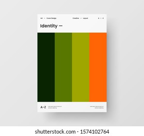 Amazing business presentation vector A4 vertical orientation front page mock up. Modern corporate report cover abstract geometric illustration design layout. Company identity brochure template.