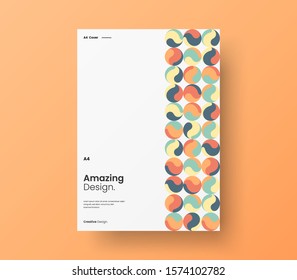 Amazing business presentation vector A4 vertical orientation front page mock up. Modern corporate report cover abstract geometric illustration design layout. Company identity brochure template.