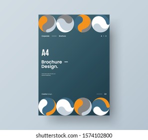 Amazing business presentation vector A4 vertical orientation front page mock up. Modern corporate report cover abstract geometric illustration design layout. Company identity brochure template.