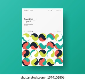 Amazing business presentation vector A4 vertical orientation front page mock up. Modern corporate report cover abstract geometric illustration design layout. Company identity brochure template.