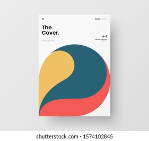 Amazing business presentation vector A4 vertical orientation front page mock up. Modern corporate report cover abstract geometric illustration design layout. Company identity brochure template.