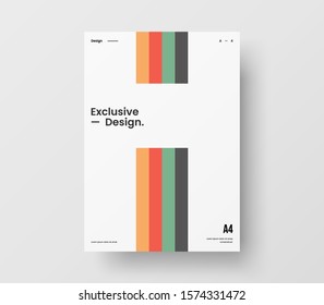 Amazing business presentation vector A4 vertical orientation front page mock up. Modern corporate report cover abstract geometric illustration design layout. Company identity brochure template.