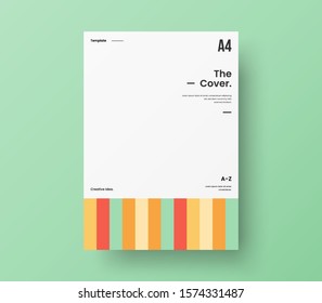 Amazing business presentation vector A4 vertical orientation front page mock up. Modern corporate report cover abstract geometric illustration design layout. Company identity brochure template.