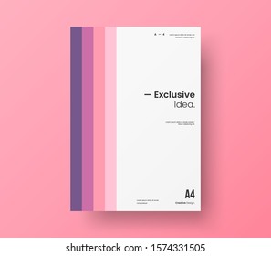 Amazing business presentation vector A4 vertical orientation front page mock up. Modern corporate report cover abstract geometric illustration design layout. Company identity brochure template.