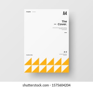 Amazing business presentation vector A4 vertical orientation front page mock up. Modern corporate report cover abstract geometric illustration design layout. Company identity brochure template.