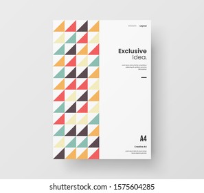 Amazing business presentation vector A4 vertical orientation front page mock up. Modern corporate report cover abstract geometric illustration design layout. Company identity brochure template.