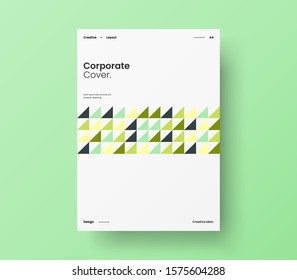 Amazing business presentation vector A4 vertical orientation front page mock up. Modern corporate report cover abstract geometric illustration design layout. Company identity brochure template.