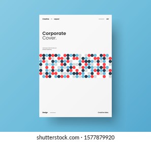 Amazing business presentation vector A4 vertical orientation front page mock up. Modern corporate report cover abstract geometric illustration design layout. Company identity brochure template.