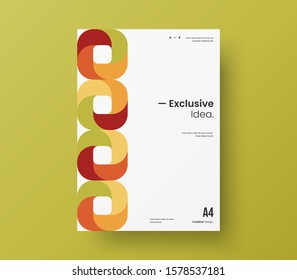 Amazing business presentation vector A4 vertical orientation front page mock up. Modern corporate report cover abstract geometric illustration design layout. Company identity brochure template.