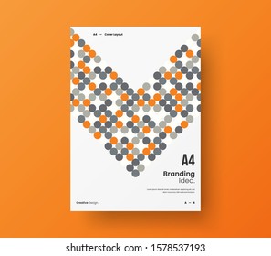 Amazing business presentation vector A4 vertical orientation front page mock up. Modern corporate report cover abstract geometric illustration design layout. Company identity brochure template.