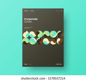 Amazing business presentation vector A4 vertical orientation front page mock up. Modern corporate report cover abstract geometric illustration design layout. Company identity brochure template.