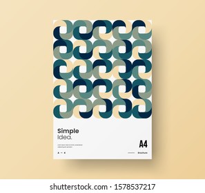 Amazing business presentation vector A4 vertical orientation front page mock up. Modern corporate report cover abstract geometric illustration design layout. Company identity brochure template.