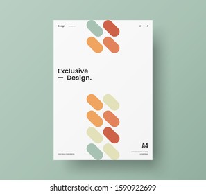 Amazing business presentation vector A4 vertical orientation front page mock up. Modern corporate report cover abstract geometric illustration design layout. Company identity brochure template.