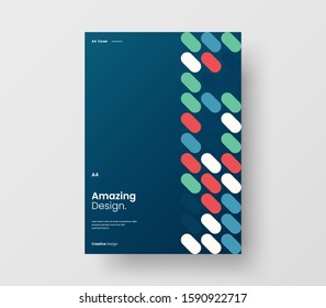 Amazing business presentation vector A4 vertical orientation front page mock up. Modern corporate report cover abstract geometric illustration design layout. Company identity brochure template.