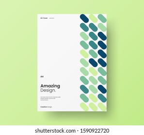 Amazing business presentation vector A4 vertical orientation front page mock up. Modern corporate report cover abstract geometric illustration design layout. Company identity brochure template.