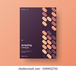 Amazing business presentation vector A4 vertical orientation front page mock up. Modern corporate report cover abstract geometric illustration design layout. Company identity brochure template.