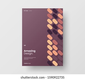 Amazing business presentation vector A4 vertical orientation front page mock up. Modern corporate report cover abstract geometric illustration design layout. Company identity brochure template.