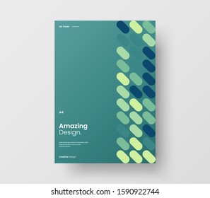 Amazing business presentation vector A4 vertical orientation front page mock up. Modern corporate report cover abstract geometric illustration design layout. Company identity brochure template.