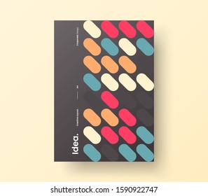 Amazing business presentation vector A4 vertical orientation front page mock up. Modern corporate report cover abstract geometric illustration design layout. Company identity brochure template.