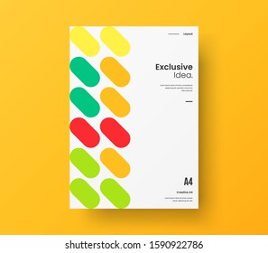 Amazing business presentation vector A4 vertical orientation front page mock up. Modern corporate report cover abstract geometric illustration design layout. Company identity brochure template.