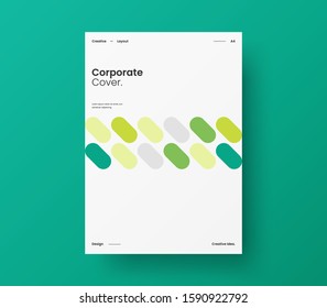 Amazing business presentation vector A4 vertical orientation front page mock up. Modern corporate report cover abstract geometric illustration design layout. Company identity brochure template.