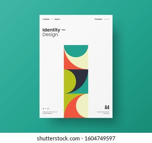 Amazing business presentation vector A4 vertical orientation front page mock up. Modern corporate report cover abstract geometric illustration design layout. Company identity brochure template.