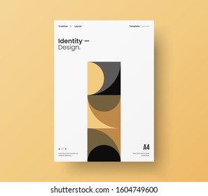 Amazing business presentation vector A4 vertical orientation front page mock up. Modern corporate report cover abstract geometric illustration design layout. Company identity brochure template.