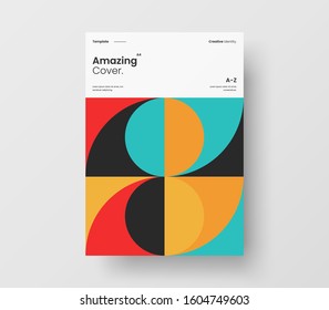 Amazing business presentation vector A4 vertical orientation front page mock up. Modern corporate report cover abstract geometric illustration design layout. Company identity brochure template.
