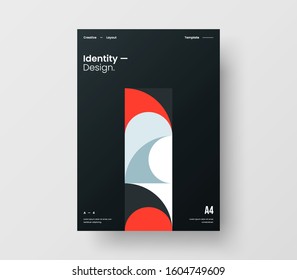 Amazing business presentation vector A4 vertical orientation front page mock up. Modern corporate report cover abstract geometric illustration design layout. Company identity brochure template.