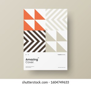 Amazing business presentation vector A4 vertical orientation front page mock up. Modern corporate report cover abstract geometric illustration design layout. Company identity brochure template.