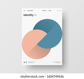 Amazing business presentation vector A4 vertical orientation front page mock up. Modern corporate report cover abstract geometric illustration design layout. Company identity brochure template.