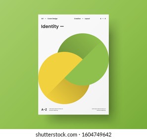 Amazing business presentation vector A4 vertical orientation front page mock up. Modern corporate report cover abstract geometric illustration design layout. Company identity brochure template.