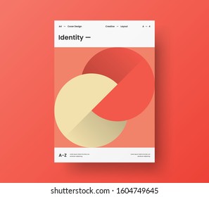 Amazing business presentation vector A4 vertical orientation front page mock up. Modern corporate report cover abstract geometric illustration design layout. Company identity brochure template.