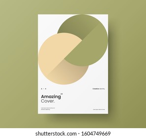 Amazing business presentation vector A4 vertical orientation front page mock up. Modern corporate report cover abstract geometric illustration design layout. Company identity brochure template.