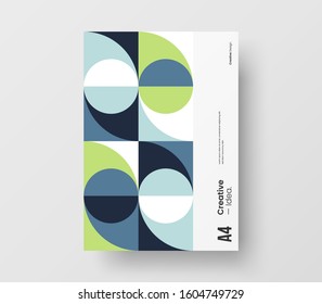 Amazing business presentation vector A4 vertical orientation front page mock up. Modern corporate report cover abstract geometric illustration design layout. Company identity brochure template.