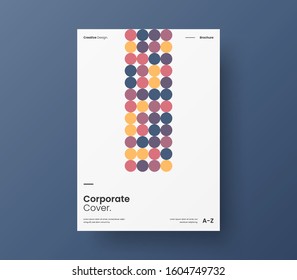 Amazing business presentation vector A4 vertical orientation front page mock up. Modern corporate report cover abstract geometric illustration design layout. Company identity brochure template.
