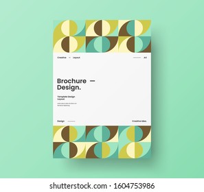 Amazing business presentation vector A4 vertical orientation front page mock up. Modern corporate report cover abstract geometric illustration design layout. Company identity brochure template.