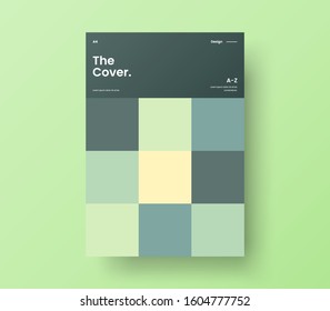 Amazing business presentation vector A4 vertical orientation front page mock up. Modern corporate report cover abstract geometric illustration design layout. Company identity brochure template.