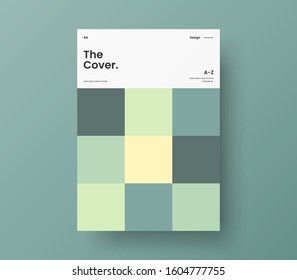 Amazing business presentation vector A4 vertical orientation front page mock up. Modern corporate report cover abstract geometric illustration design layout. Company identity brochure template.