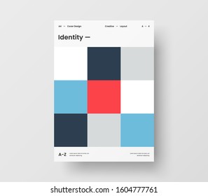 Amazing business presentation vector A4 vertical orientation front page mock up. Modern corporate report cover abstract geometric illustration design layout. Company identity brochure template.