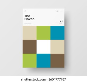 Amazing business presentation vector A4 vertical orientation front page mock up. Modern corporate report cover abstract geometric illustration design layout. Company identity brochure template.