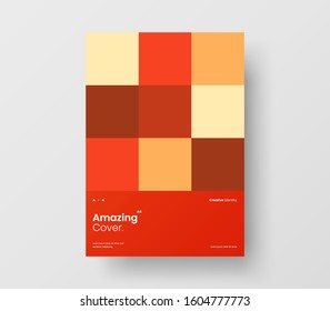 Amazing business presentation vector A4 vertical orientation front page mock up. Modern corporate report cover abstract geometric illustration design layout. Company identity brochure template.