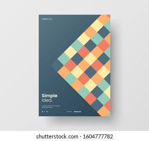 Amazing business presentation vector A4 vertical orientation front page mock up. Modern corporate report cover abstract geometric illustration design layout. Company identity brochure template.